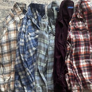 George Men's Casual Plaid Button Down Shirts - Multicolor Set